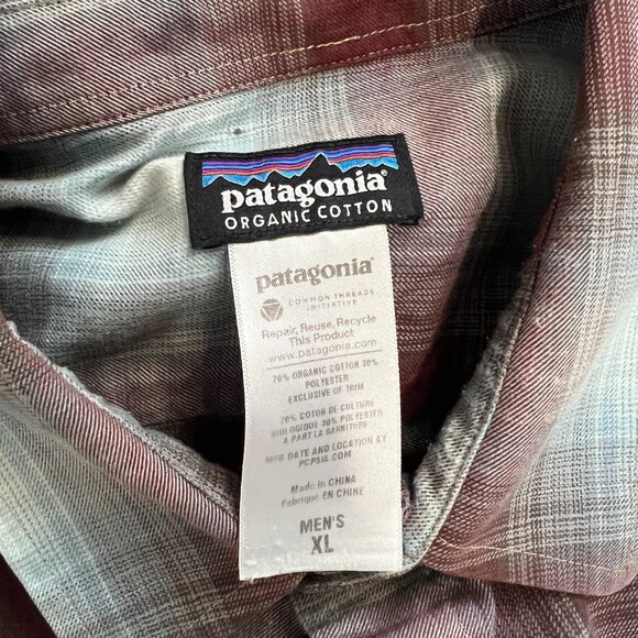 Patagonia Men’s Buckshot Long-Sleeved Button Up Shirt XL Plaid Organic Cotton - Picture 4 of 5
